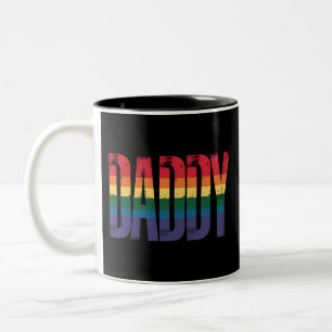 Caneca De Café Em Dois Tons Pai Orgulho gay Mês Dia de os pais LGBTQ Arco-Íris