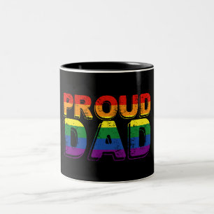 Caneca De Café Em Dois Tons Pai Orgulhoso LGBT Pai Orgulho Gay