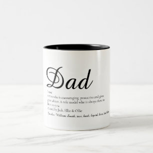 Caneca De Café Em Dois Tons Pai, Pai, Diversão de Script de Definição Pai