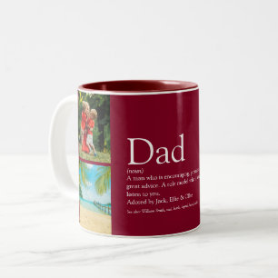 Caneca De Café Em Dois Tons Pai Papai Father Papa Definição 4 Foto Burgundy