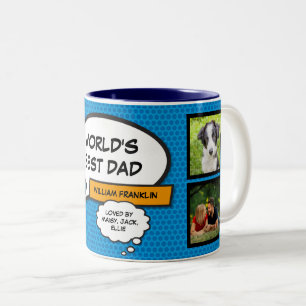 Caneca De Café Em Dois Tons Pai, Papai, Pai 4 Fotos Diversão Livro de Quadrinh