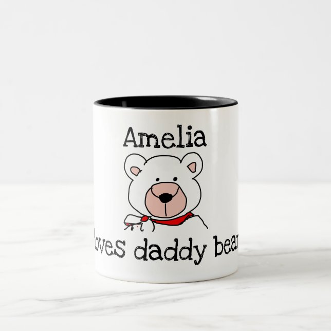 Caneca De Café Em Dois Tons Pai personalizado Bear Mug (Centro)