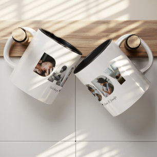 Caneca De Café Em Dois Tons Pai Photo Collage Mug para Dia de os pais