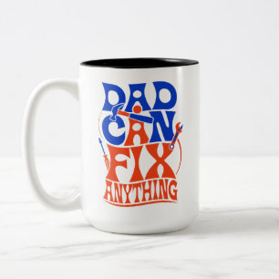 Caneca De Café Em Dois Tons Pai Pode Consertar Qualquer Coisa Engraçado Mecâni