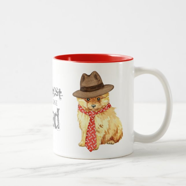 Caneca De Café Em Dois Tons Pai Pomeraniano (Direita)