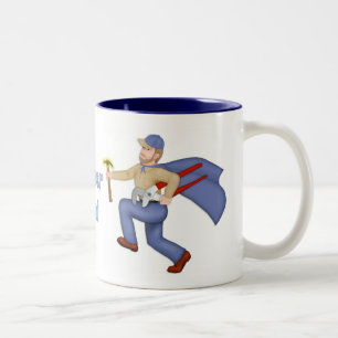 Caneca De Café Em Dois Tons Pai Super Herói