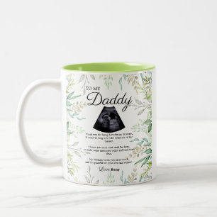 Caneca De Café Em Dois Tons Pai verde para ser "Bump Poem Leaf Watercolor"