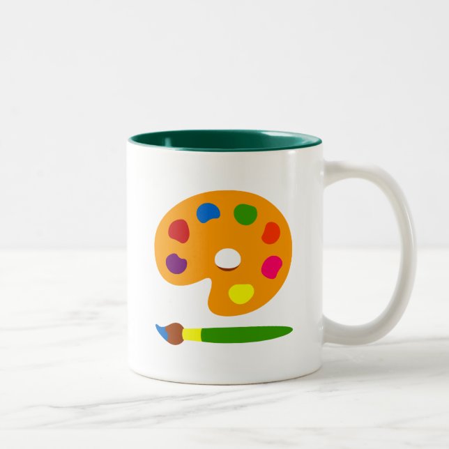 Caneca De Café Em Dois Tons Paint Palette Art (Direita)
