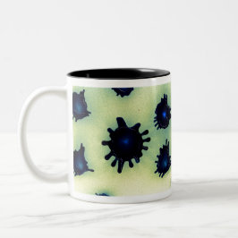 Caneca De Café Em Dois Tons Paint Splatter em Azul