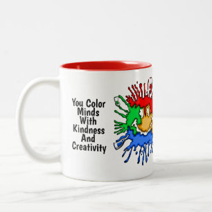 Caneca De Café Em Dois Tons Paint Tube sorri Professora Mug