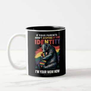 Caneca De Café Em Dois Tons Pais Aceitando Eu Sou Sua Mãe Agora Abraço de Urso