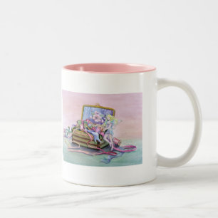 Caneca De Café Em Dois Tons PAÍS DAS FADAS SEWING da CAIXA por SHARON SHARPE