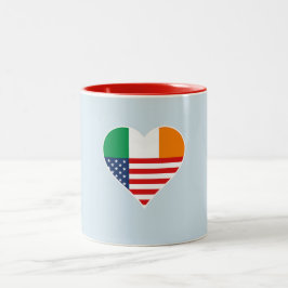 Caneca De Café Em Dois Tons País de irlandês - America, EUA, irlandês. Heart,