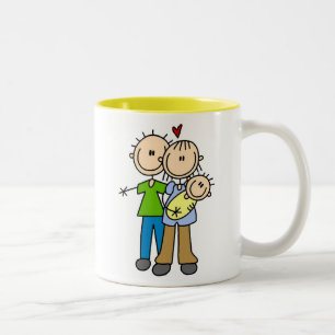 Caneca De Café Em Dois Tons Pais Novos Bebês Novos Camisetas e Presentes
