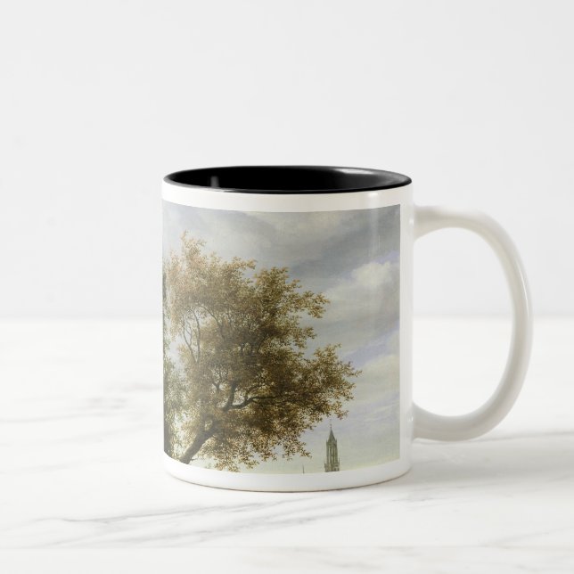 Caneca De Café Em Dois Tons Paisagem arborizada do rio (Direita)