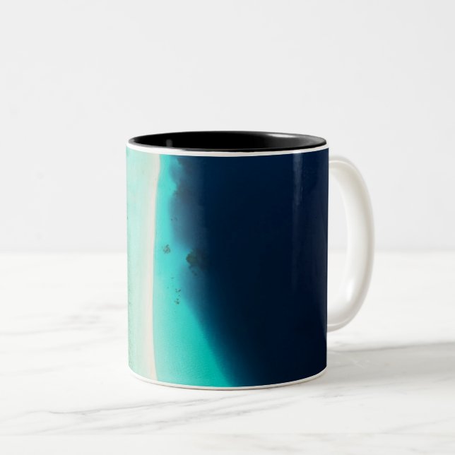 Caneca De Café Em Dois Tons Paisagem Bela (Frente Esquerda)