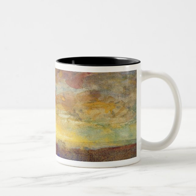 Caneca De Café Em Dois Tons Paisagem com ajuste Sun (Direita)