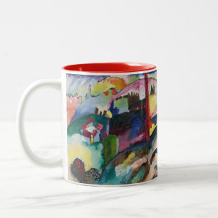 Caneca De Café Em Dois Tons Paisagem com Chaminé de Fábrica de Wassily Kandins