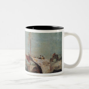 Caneca De Café Em Dois Tons Paisagem com um canal