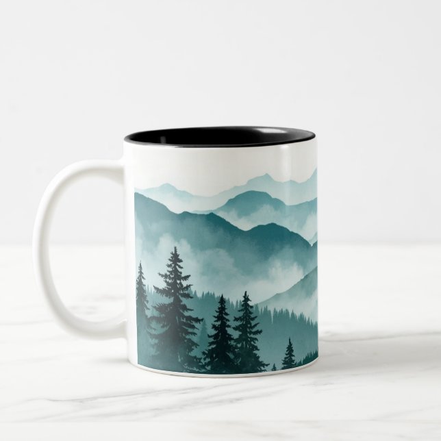 Caneca De Café Em Dois Tons Paisagem da Floresta Mistura (Esquerda)