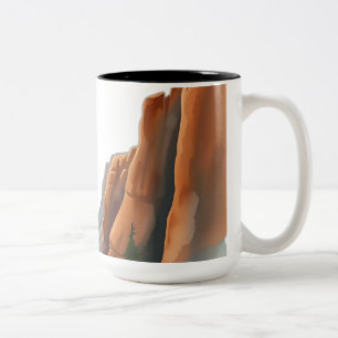 Caneca De Café Em Dois Tons Paisagem de Aquarela de Canyon Stellar