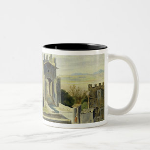 Caneca De Café Em Dois Tons Paisagem de Campagna perto da ponte de Nomentano