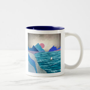 Caneca De Café Em Dois Tons Paisagem de Cave-vela
