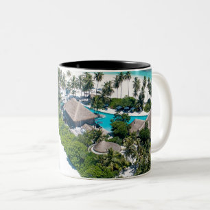 Caneca De Café Em Dois Tons Paisagem de praia