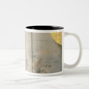 Caneca De Café Em Dois Tons Paisagem do primavera