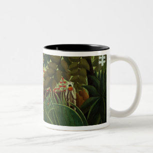 Caneca De Café Em Dois Tons Paisagem exótica