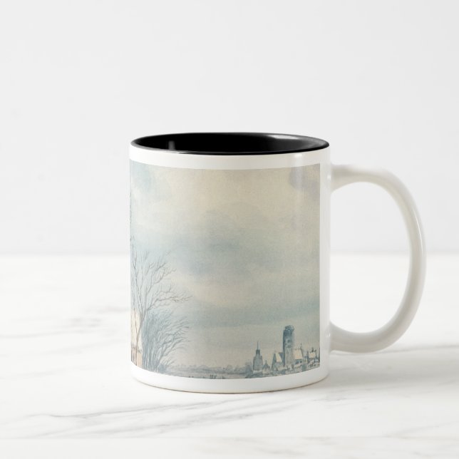 Caneca De Café Em Dois Tons Paisagem: Inverno (Direita)