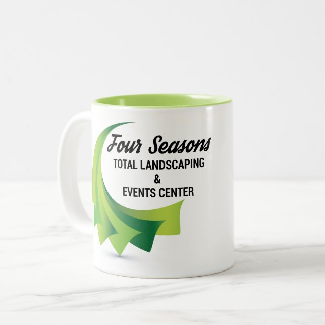 Caneca De Café Em Dois Tons Paisagem Total de Quatro Estações (Frente Esquerda)