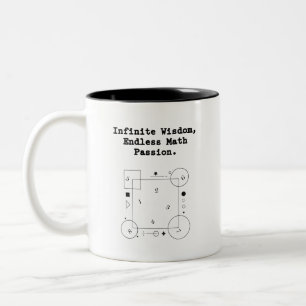 Caneca De Café Em Dois Tons Paixão Interminável por Matemática   Educador de S