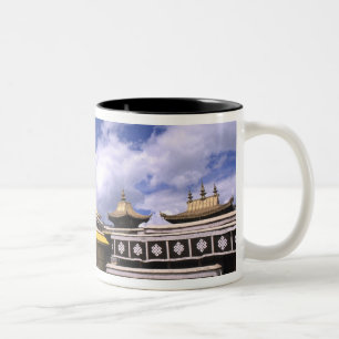Caneca De Café Em Dois Tons Palácio de Potala por dentro com campanários na ca