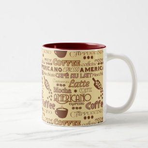 Caneca De Café Em Dois Tons Palavras de café