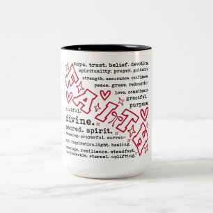 Caneca De Café Em Dois Tons Palavras de Fé Inspiradoras