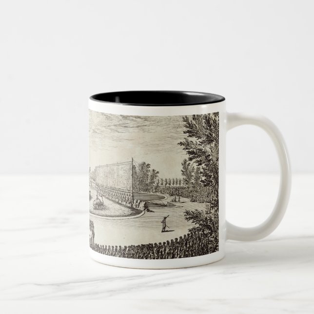 Caneca De Café Em Dois Tons Palco na grande lagoa que representa (Direita)