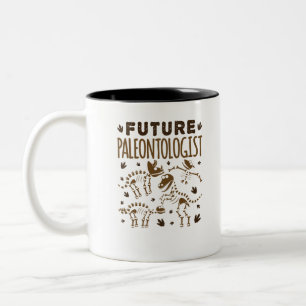 Caneca De Café Em Dois Tons Paleontólogo do Futuro Ossos do Dinossauro