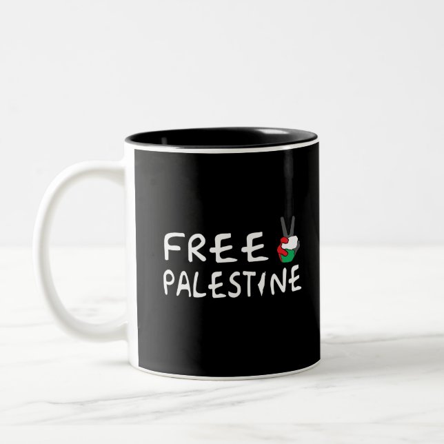 Caneca De Café Em Dois Tons Palestina livre (Esquerda)