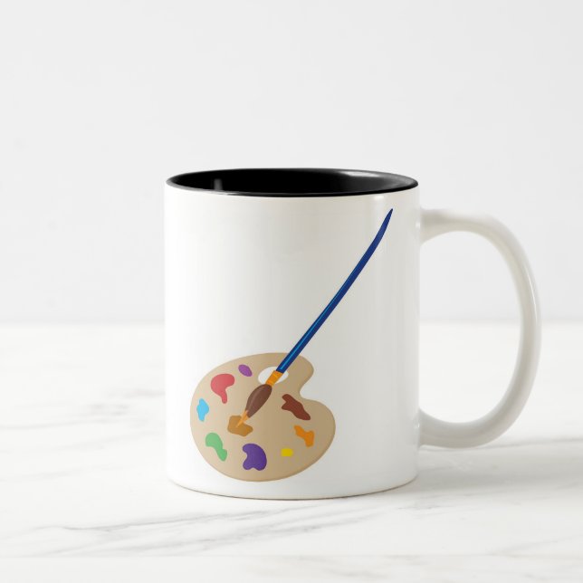 Caneca De Café Em Dois Tons Paleta da arte (Direita)