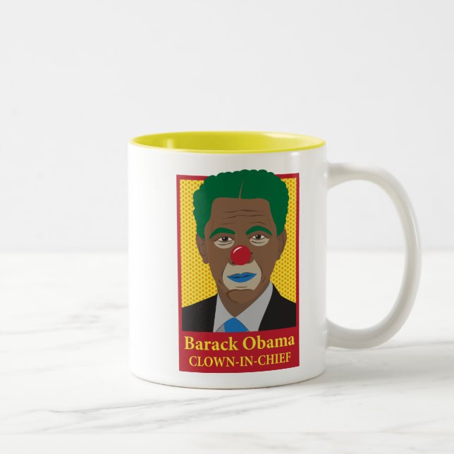 Caneca De Café Em Dois Tons Palhaço de Barack Obama (Direita)