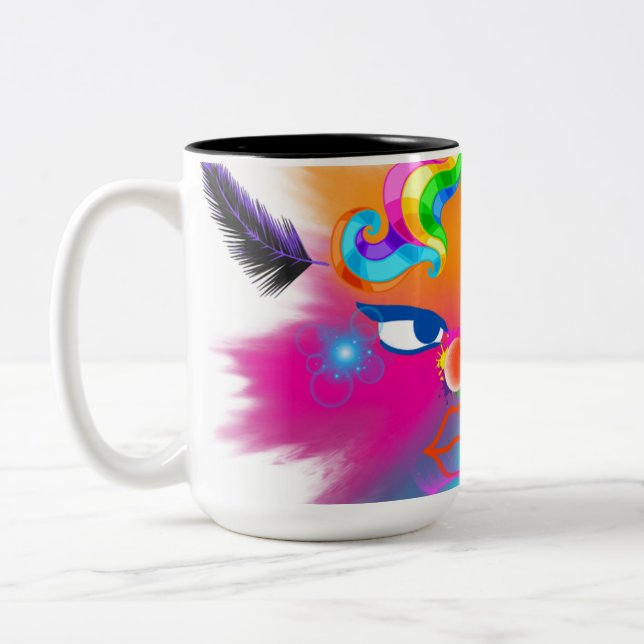 Caneca De Café Em Dois Tons Palhaço e lindas cores (Esquerda)