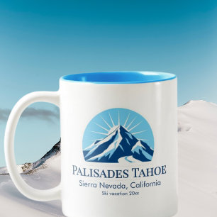 Caneca De Café Em Dois Tons Palisades Tahoe California - resort souvenir