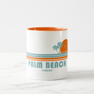 Caneca De Café Em Dois Tons Palm Beach, Florida Sun Palm Trees