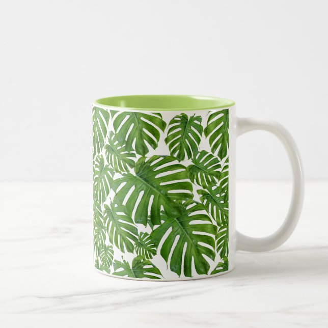 Caneca De Café Em Dois Tons Palm deixa Design tropical (Direita)