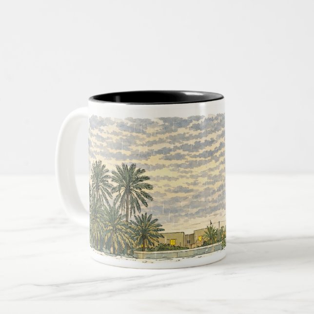 Caneca De Café Em Dois Tons Palm tree (Frente Esquerda)