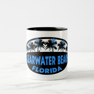 Caneca De Café Em Dois Tons Palmas de Florida da praia de Clearwater