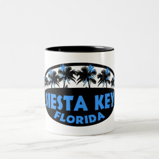 Caneca De Café Em Dois Tons Palmas de preto azul Siesta Key Florida