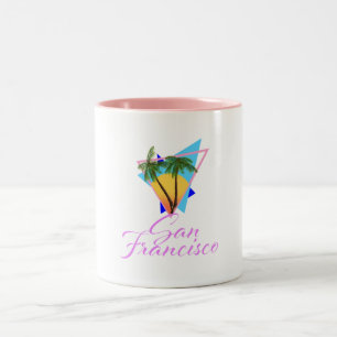 Caneca De Café Em Dois Tons Palmeira de São Francisco dos anos 80