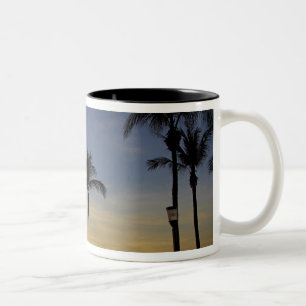 Caneca De Café Em Dois Tons Palmeiras e pôr do sol, Praia de Mindil